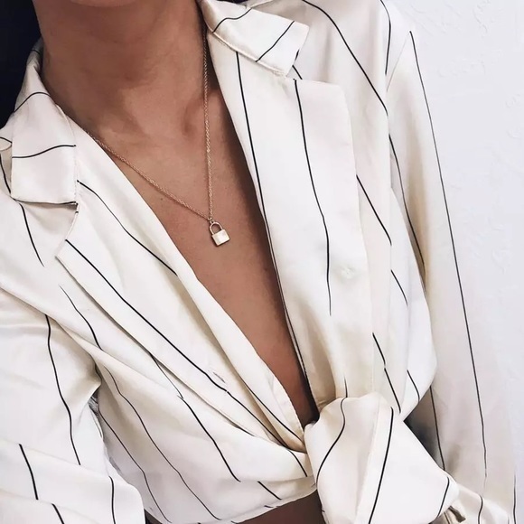 3/$30 Gold Dainty Lock Necklace